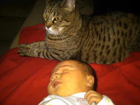 Xev with newborn Phoenix