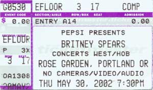 Britney Spears - FRONT ROW
TICKET!