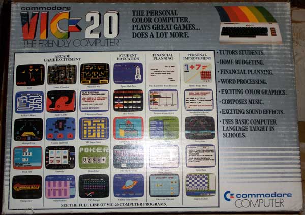 Vic
20 Box -
Back