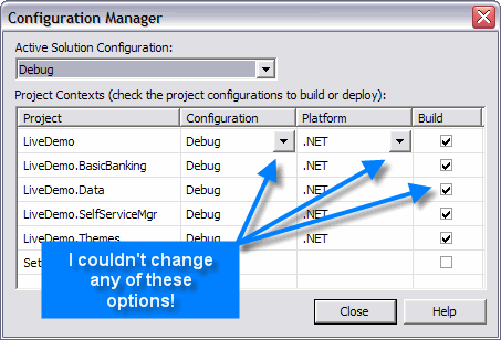 Configuration Manager No
Worky