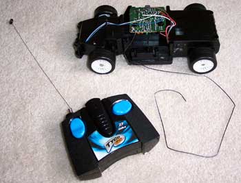 The stripped down R/C
car.