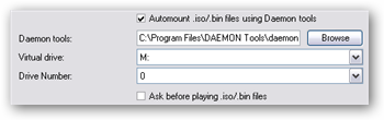 Ensure that the Daemon Tools section in MediaPortal points to the
proper virtual
drive.