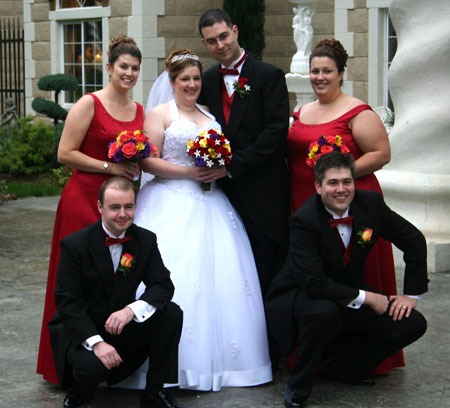 The Illig Wedding Party (Left to Right): Stu, Apryl, Jenn, Travis,
Danelle, and
Aaron.