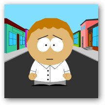 Stu as a South Park
character