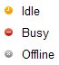 Windows Live Communicator busy status indicators