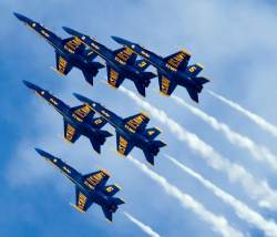 The Blue Angels do their famous delta
formation.