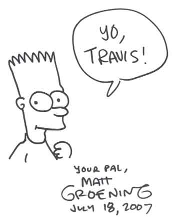 Matt Groening personalized drawing of Bart
Simpson