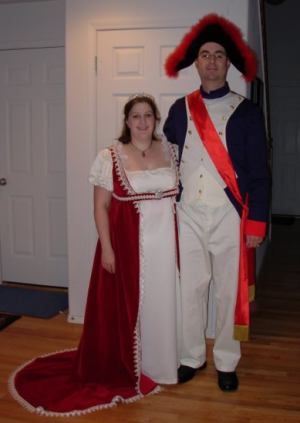 Jenn as Josephine and Trav as
Napoleon.