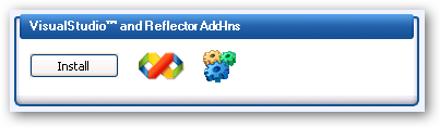 Install Visual Studio and Reflector add-ins right from the start
page.