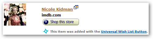 Nicole Kidman - Added via the Universal Wish List
Button.