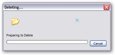 "Preparing to Delete"
dialog