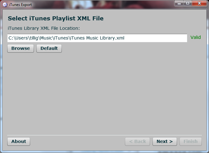 Select the library XML
file.