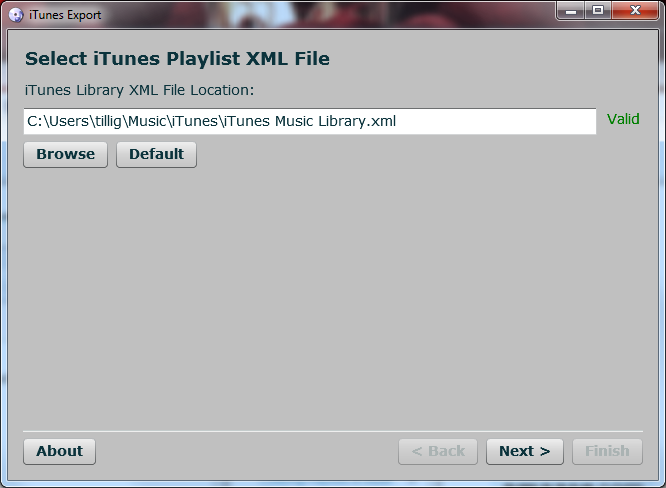 Select the library XML
 file.