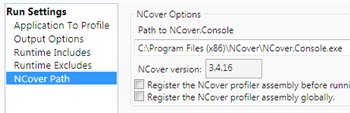 "NCover Path" settings in NCover
Explorer