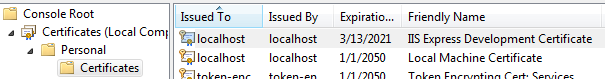 Duplicate certificates with
CN=localhost