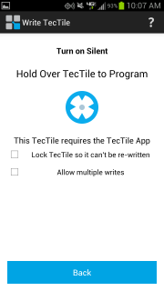 Samsung TecTile app: Write
TecTile