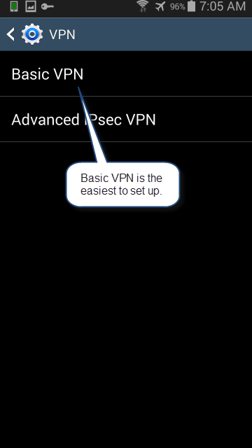 Choose "Basic VPN"