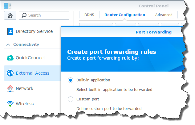 Choose "Built-in application" and select the VPN