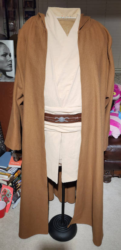 The Jedi costume on a dress form