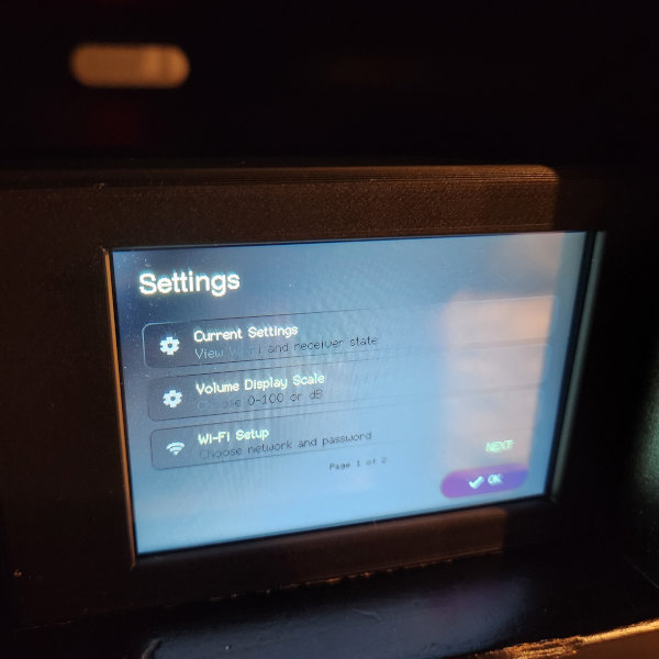 Settings menu