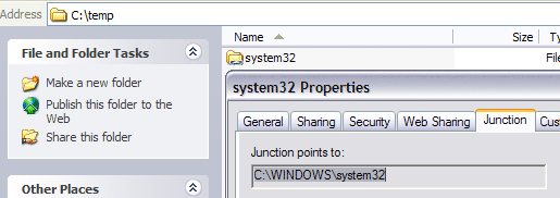 Junction property
sheet