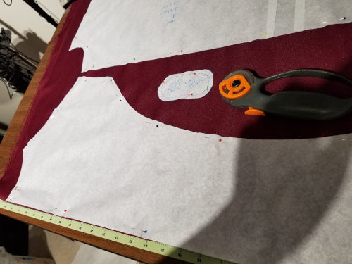 September 6, 2019: Cutting pieces for the jacket