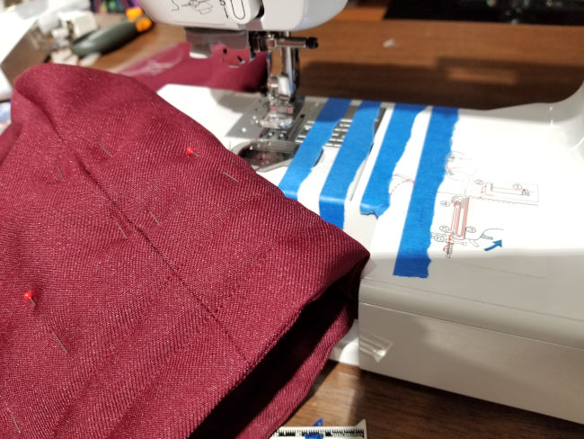 September 15, 2019: Quilting the sleeve ends