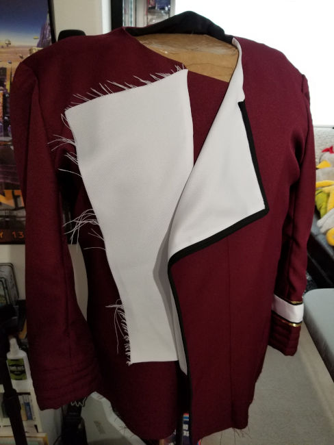 September 22, 2019: Starting the front jacket facings